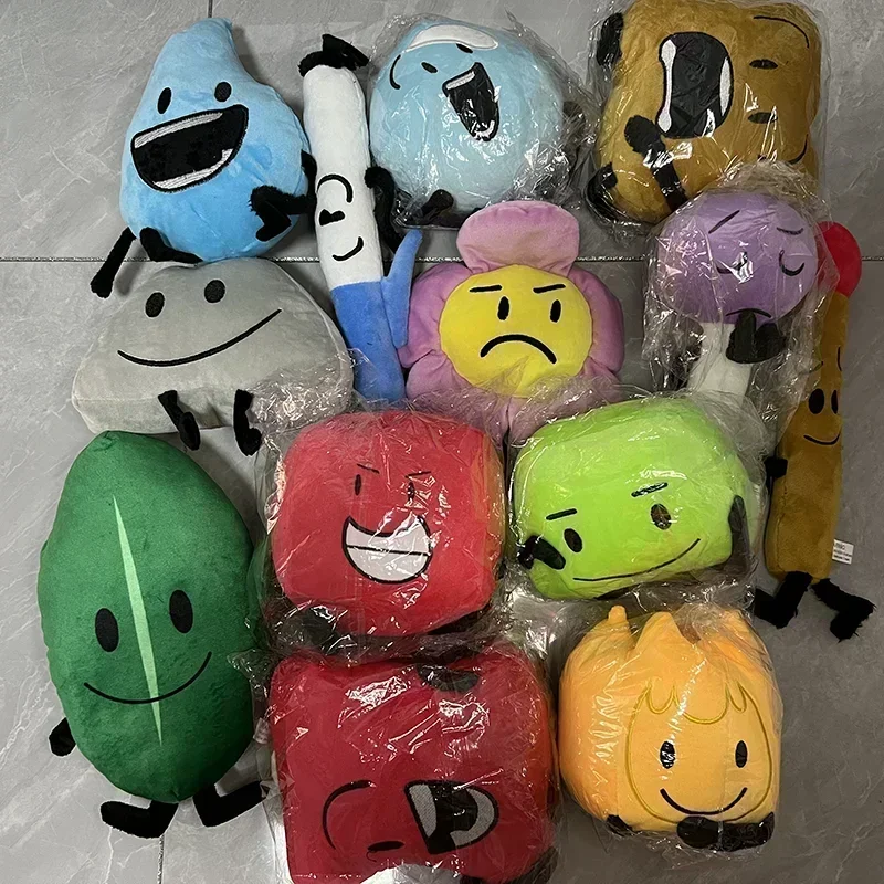 Battle for Dream Island Plush Toys BFDI Fire Flower Water drop Bubble Cake X Four Number Plushie Figure Stuffed Plants Doll Gift