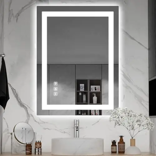 

LED Mirror for Bathroom, 24x32 Inch Backlit + Front Lighted Bathroom Vanity Mirror with Lights for Wall, Double Light Strips, 3