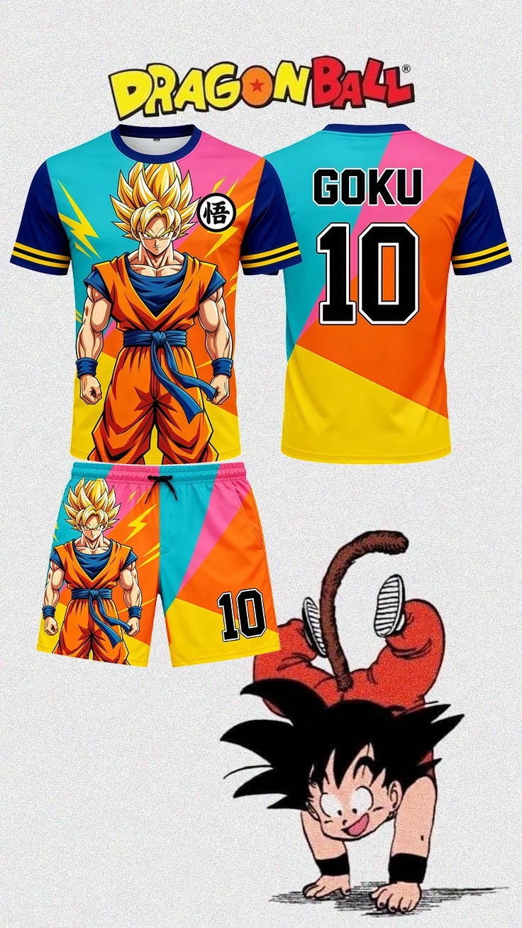 

Dragon Ball Goku #10 3D Print Quick Dry Breathable Unisex Jersey & Shorts Set