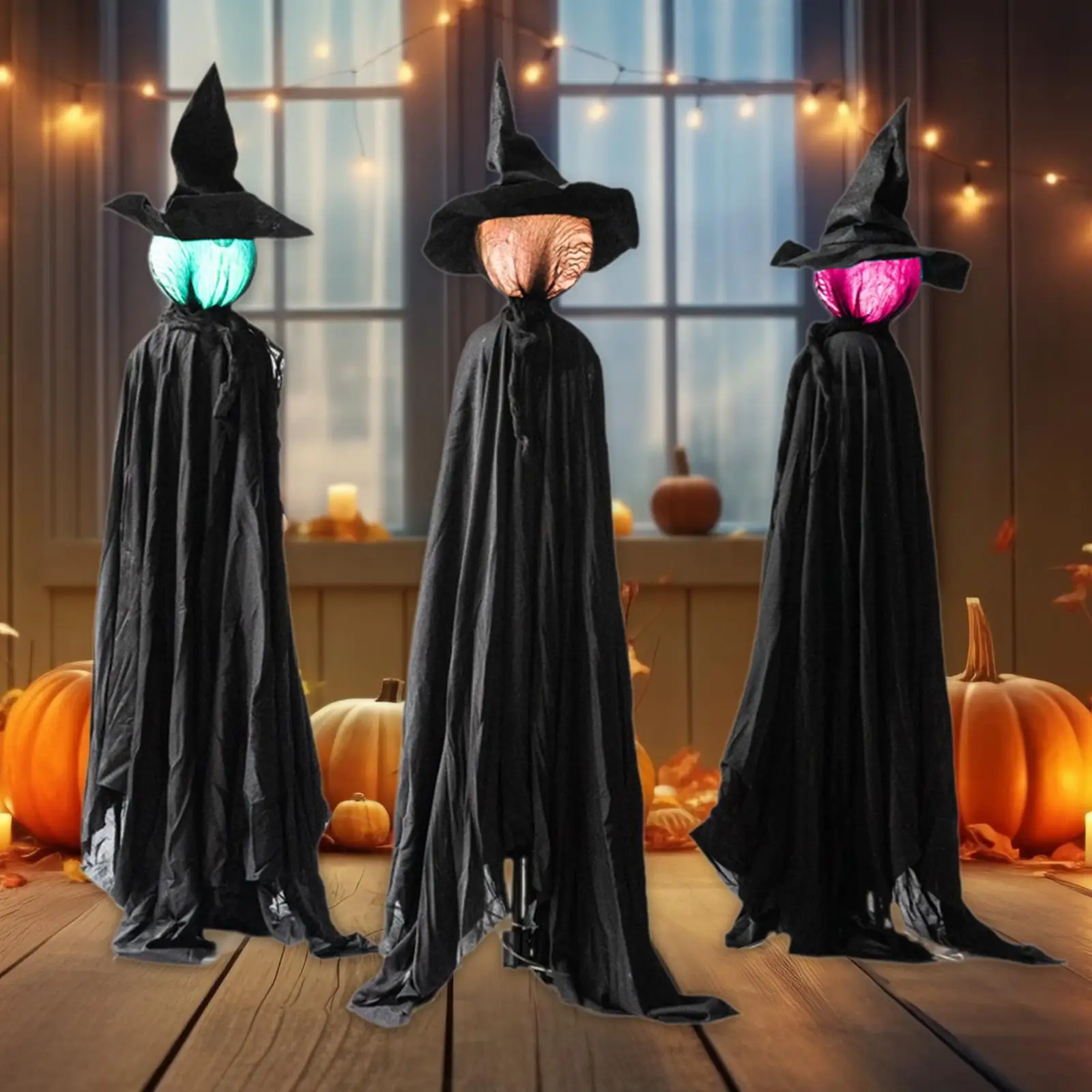 3Pcs Floor Witch Lamp Decor House Toys Yard Lawn Garden Party Witch Stake