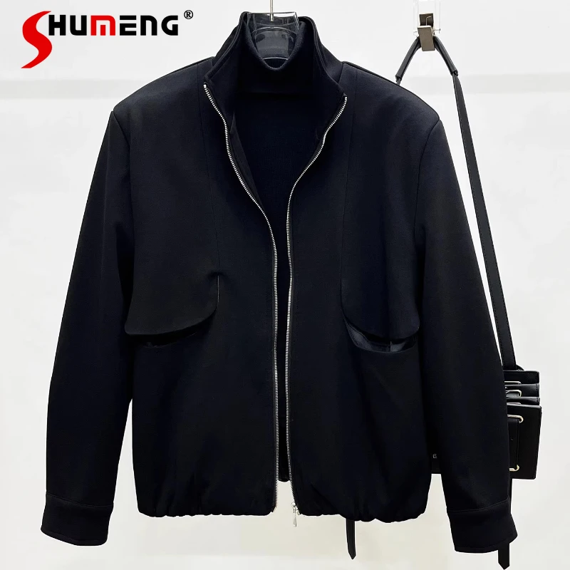 

Men's 2025 Autumn New Versatile Comfort Stylish Jackets Fashion Large Pocket Stand Collar Coats Trendy Zipper Long Sleeve Tops