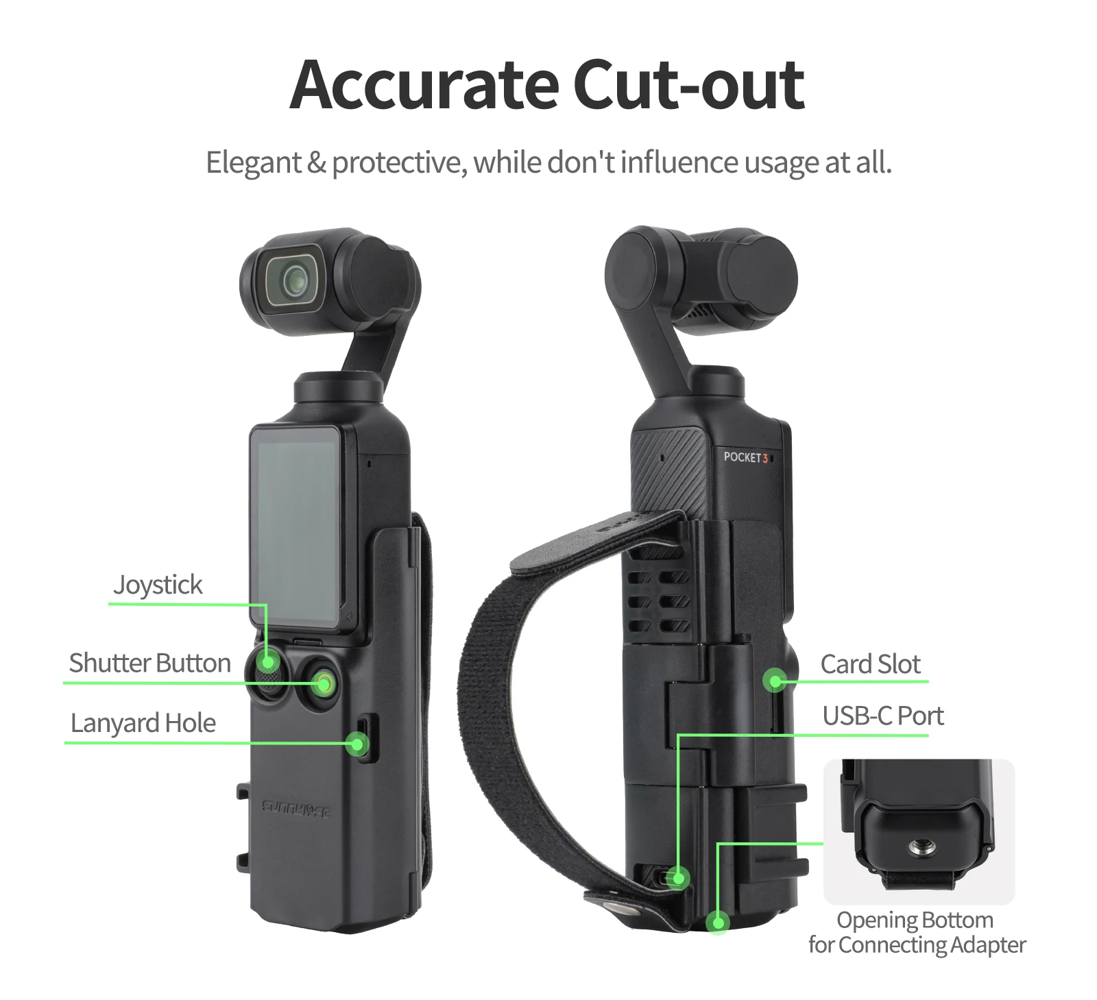Extension Handle Portable Camera Mount Expansion Adapter Action Camera Fixed Frame Accessories Compatible For DJI  OSMO Pocket 3
