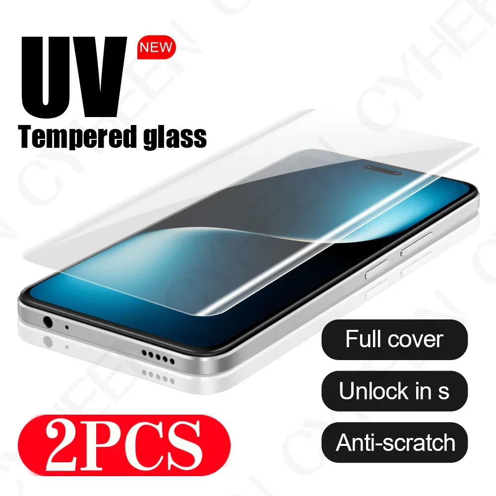 2Pcs Screen Protector Protective Film for Honor Magic 7 6 5 200 Full Cover UV Tempered Glass Smartphone 100 90 80 70 X60 X50 Pro