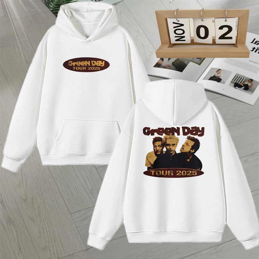

Rock Band Green Day Tour 2025 Graphic Hoodie Fashion Vintage Long sleeve Sweatshirt Men Women Casual Fleece goth Pullover Unisex