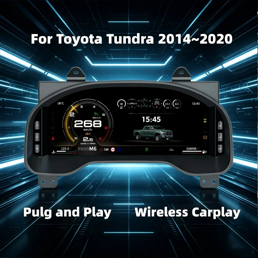 Digital Dashboard For Toyota Tundra 2014 2015 2016 2017 2018 2020 Car Cluster LCD Meter Virtual Cockpit Digital Instrument Panel