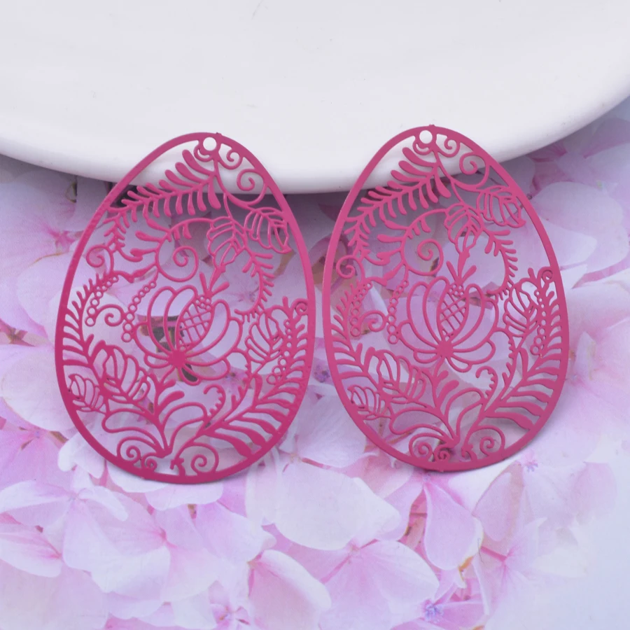 30pcs AD3120 29*40mm Painted Brass Blue and white Porcelain Pattern Oval Charms DIY Jewelry Earring Accessories – Detail 4