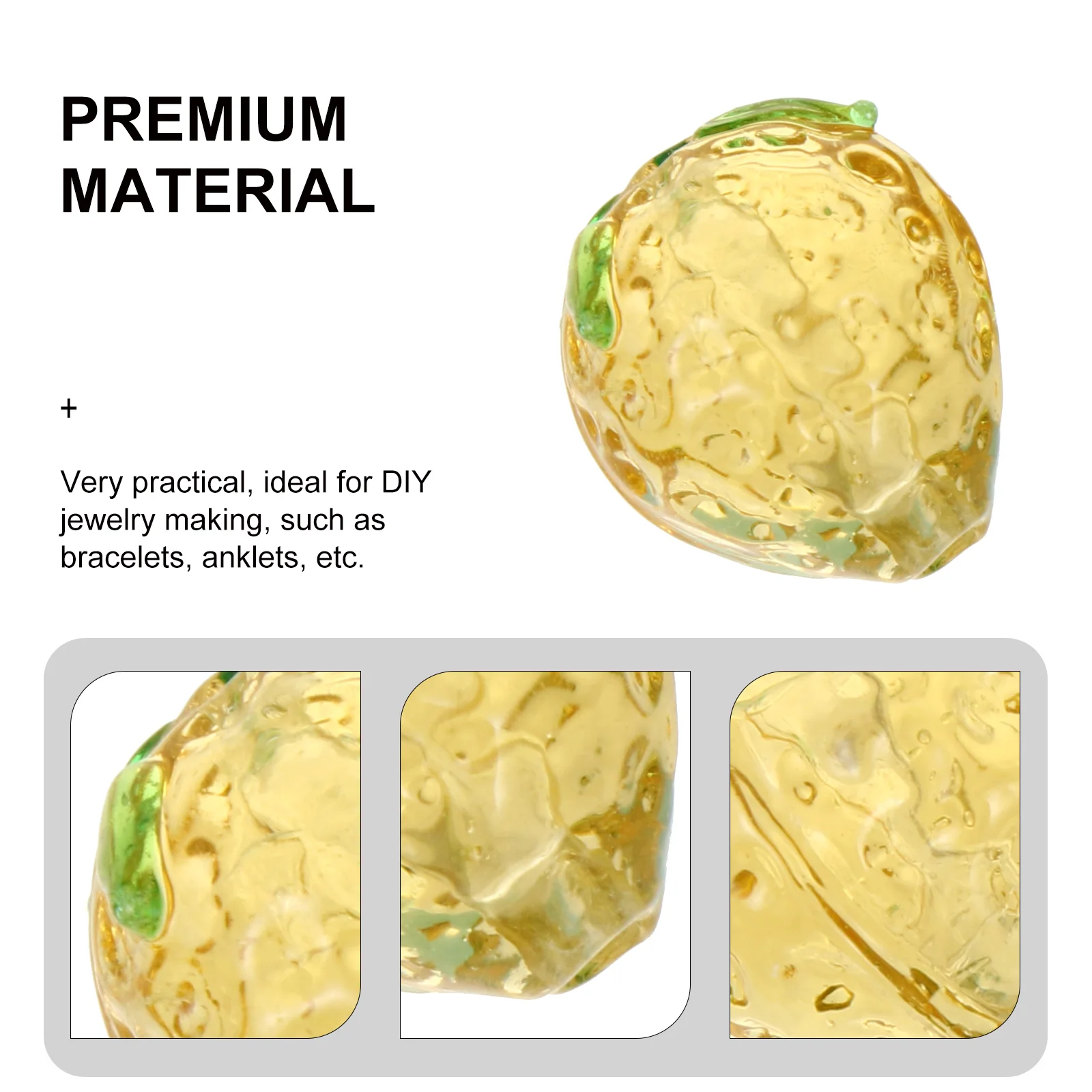 

50pcs Crystal Strawberry Beads DIY Fruit Charms for Jewelry Making Bracelets Anklets Glass Beads Bulk Kit Stylish Design Long