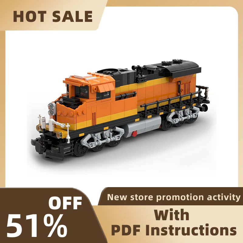 New Hot Selling Classic Technical Train Moc Modular Bnsf Locomotivemodel Building Blocks Diy Creative Ideas Kidtoy Birthday Gift