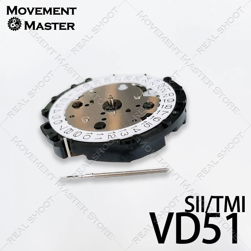 Movimiento de cuarzo para SII TMI VD51 5 manecillas Multi cinético Chrono batería de vástago ajustable incluida para reemplazo de reparación de relojes