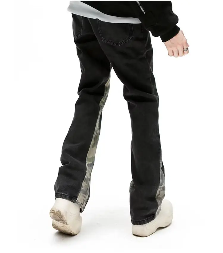 2026 Cooles Design Camouflage Patchwork Gerade Herren-Jeans Y2K Kleidung Hip-Hop Gewaschene Schwarze Lässige Lange Hosen Ropa Hombre – Detail 13