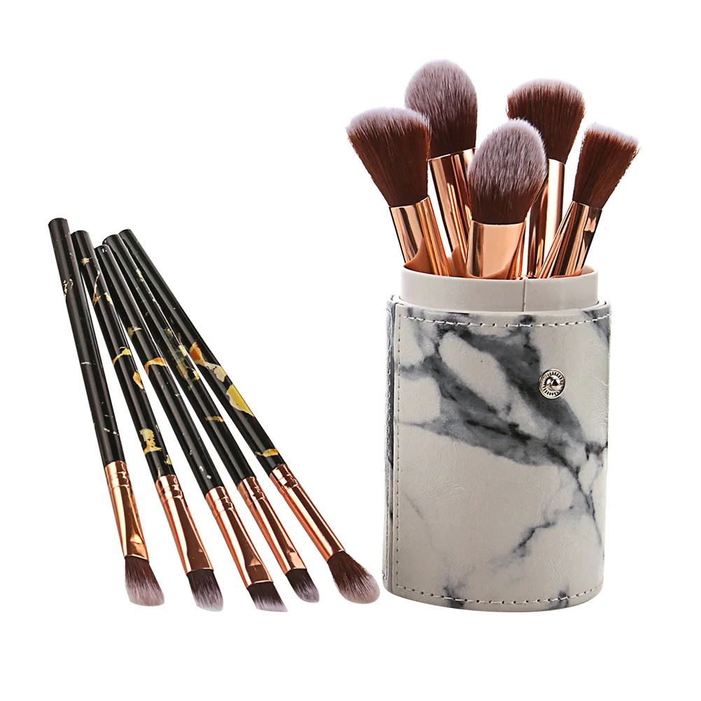 

10 шт., набор кистей для макияжа, профессиональные женские кисти для ежедневного использования, косметический чехол для хранения инструментов, компактное зеркало в комплекте