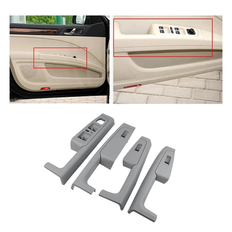 4Pcs Car Front Rear Inner Door Handle Armrest Frame Window Switch Panel Cover For Skoda Superb 2008-2013 3TD867157