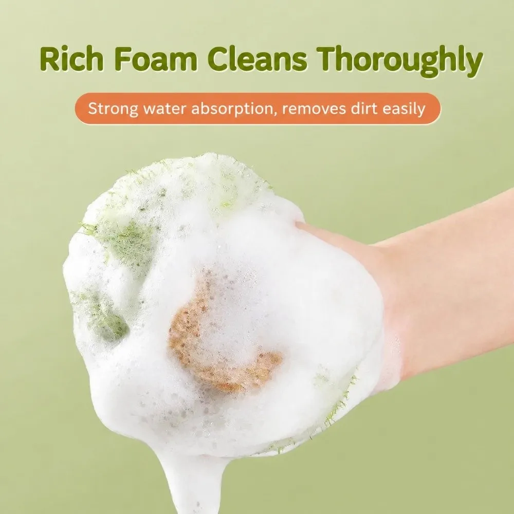 Cute Kitchen Cleaning Cloth Green Pink Non-Damaging Scrubbing Kitchen Rag Plate Cleaning Avocado Flower Scouring Pad