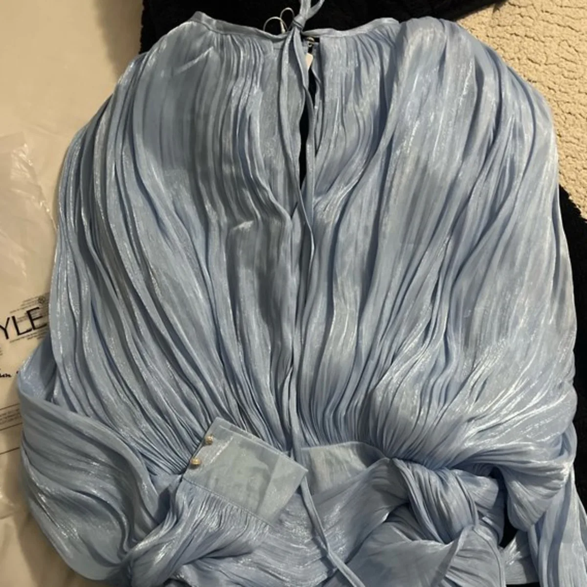 Vestido elegante fruncido Mini para mujer cuello redondo linterna manga larga cintura alta temperamento vestidos moda femenina Sexual