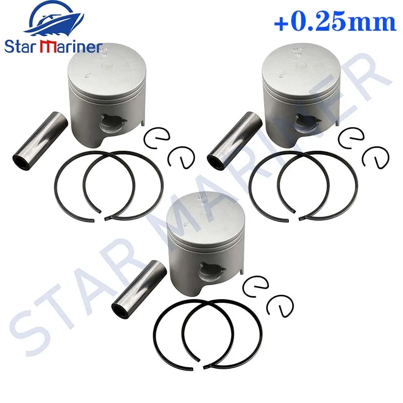 6K5-11635 Piston KIT 72.25MM (+0.25MM O/S) WITH Ring Set 6K5-11601-12-00 For Yamaha 2T 60HP 6K5-11635-03-00 6K5-11601-12