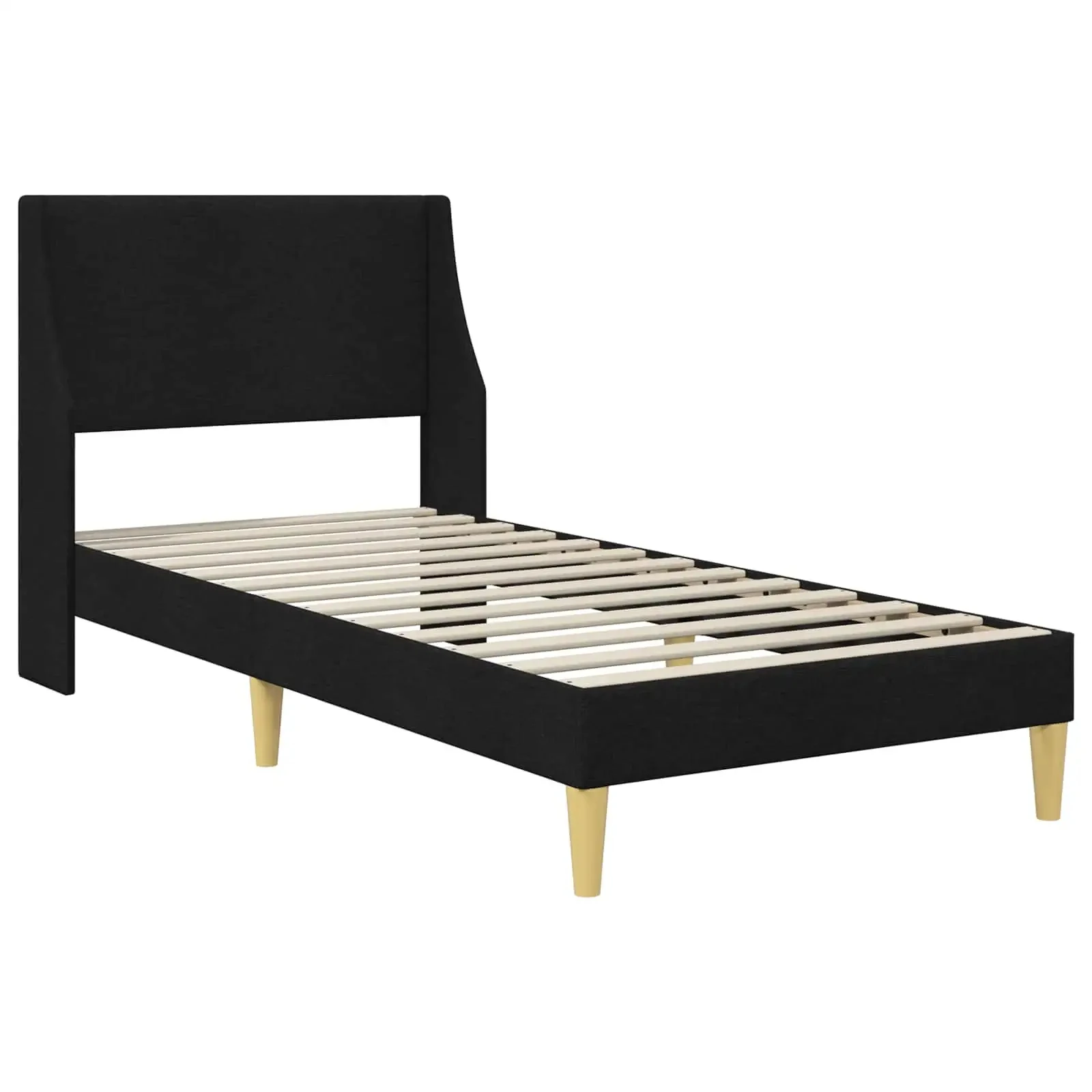 Cadre de lit intégré. Design simple et moderne avec revêtement en tissu et contreplaqué, structure à lattes flexibles, facile à assembler.