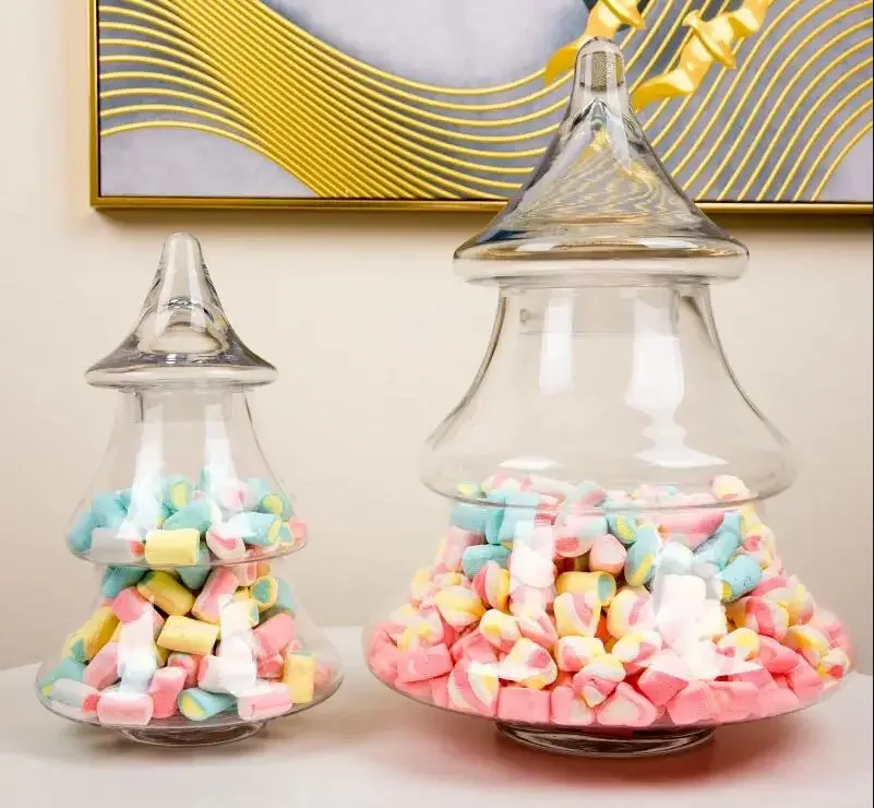 Transparent Glass Candy Jar Wedding Decoration Storage Ornaments Coffee Bean Tea Container Modern Home