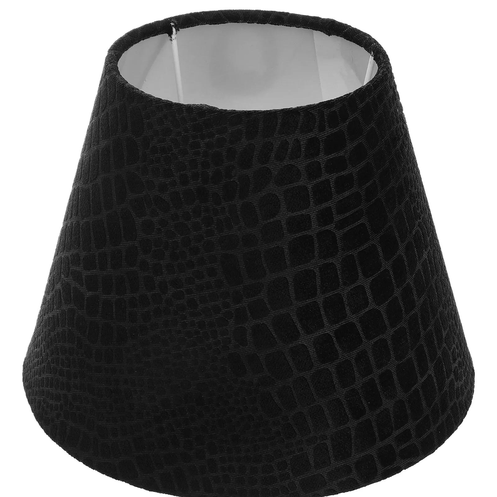 Small Cloth Lamp Shade Black Plaid Pattern Fabric Lantern Replacement Compatible E27 E14 Table Desk Lamp Clip on Light Shade