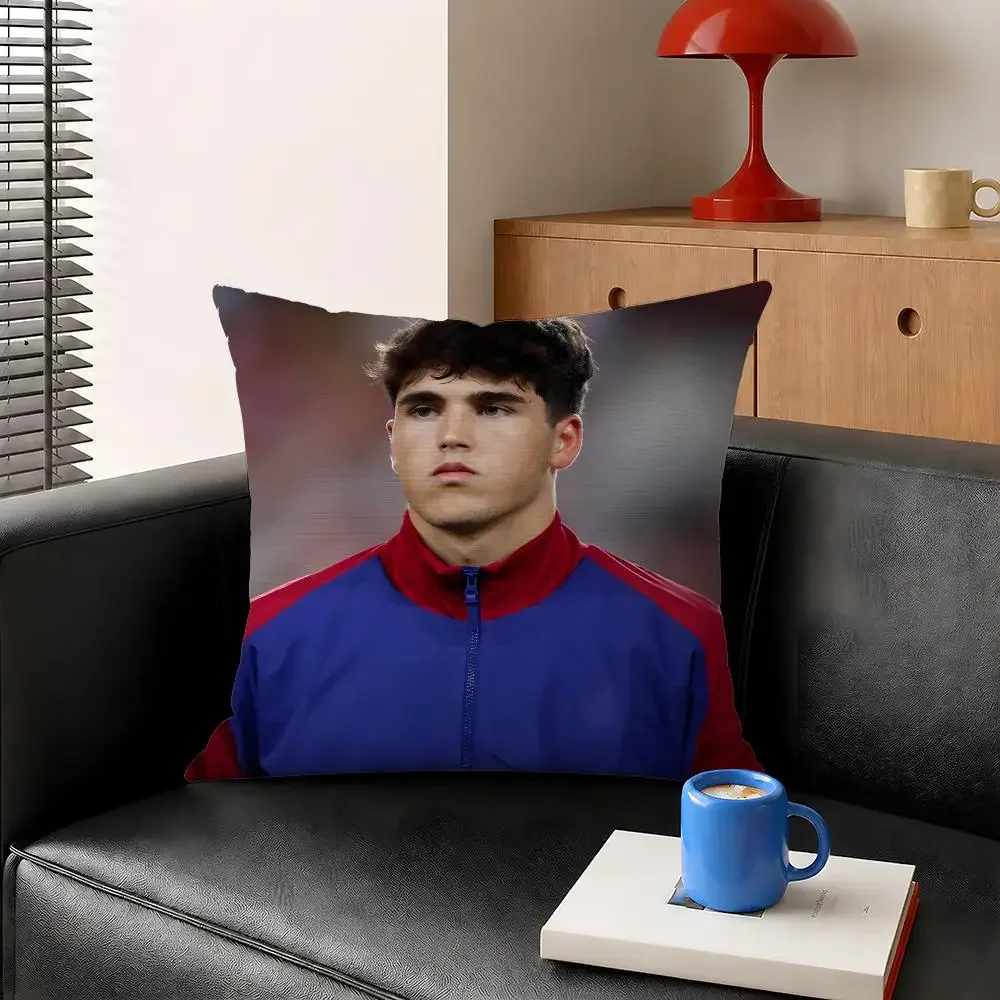 Celebrity Pau Cubarsi Football Player Cushion Cover Decorative Pillowcase Soft Short Plush Cozy Durable Sofa Home Decor Items