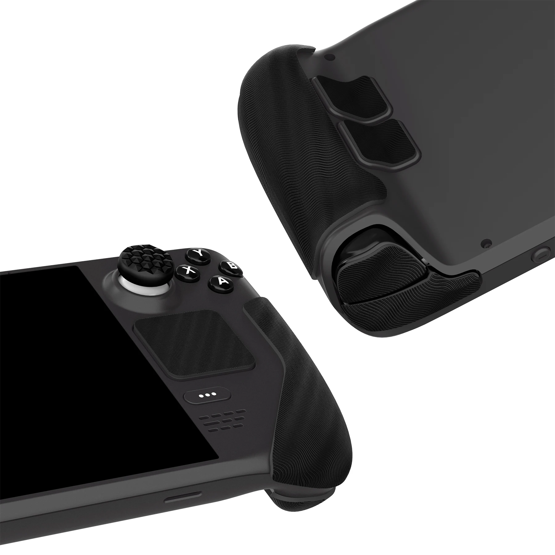 

PlayVital Water Ripple Soft Handle Grips Protective Trackpads Skin for Steam Deck LCD and OLED (Honeycomb Textured)