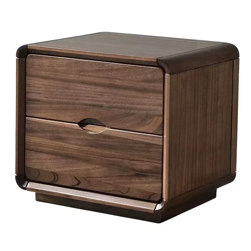 

North American black walnut bedside table, all solid wood modern simple light luxury floor-to-ceiling bedside