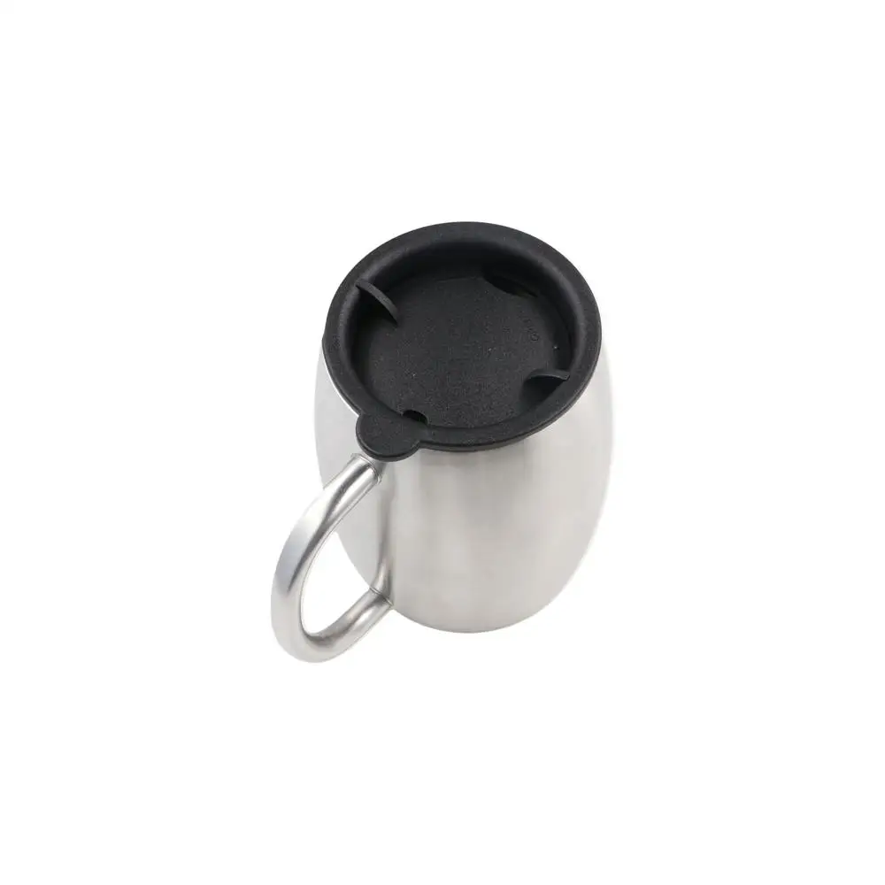 420ml Stainless Steel Beer Mug Portable with Handle Lid Coffee Cup Double Wall Durable Office Water Mugs Camping