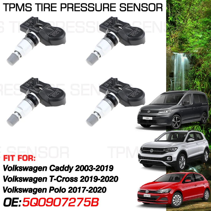 

For Volkswagen Caddy 2003-2019 Volkswagen Polo 7 2017-2020 VW T-Cross T Cross 2019-2020 433MHz Tire Pressure Monitor 5Q0907275B