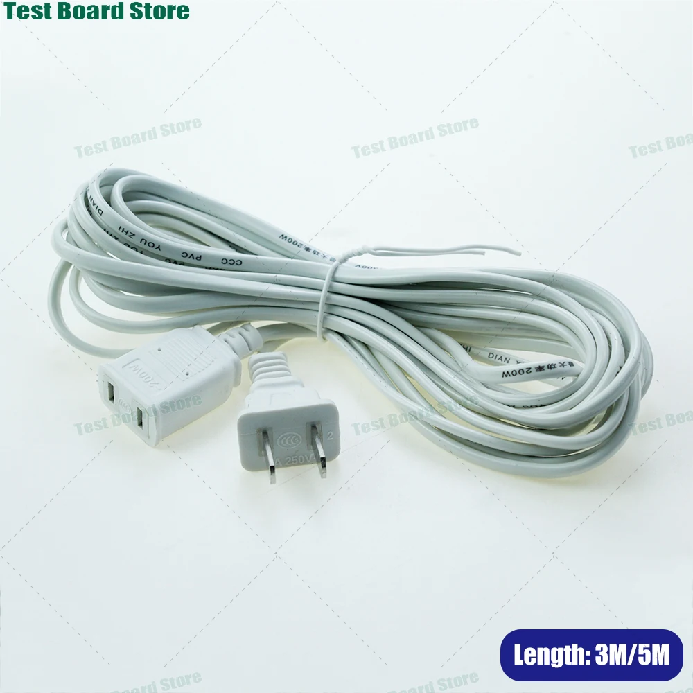1Pce 2P Male to Two Female 200W 6A 250V Power Extension Conversion Plug Cable Power Cord for Mobile Phone Charging Monitoring Ca