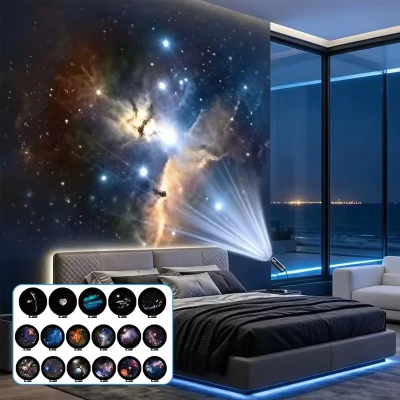 Car Starry Sky Projector Lamp LED Night Lamp Halloween Christmas Night Lights Galaxy Pattern Designs Projection for Wall Ceiling
