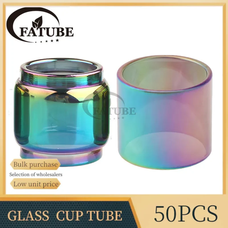 50pcs Customized Rainbow Glass Cup  Cups  ABCD Bubble Flat Straight Tube