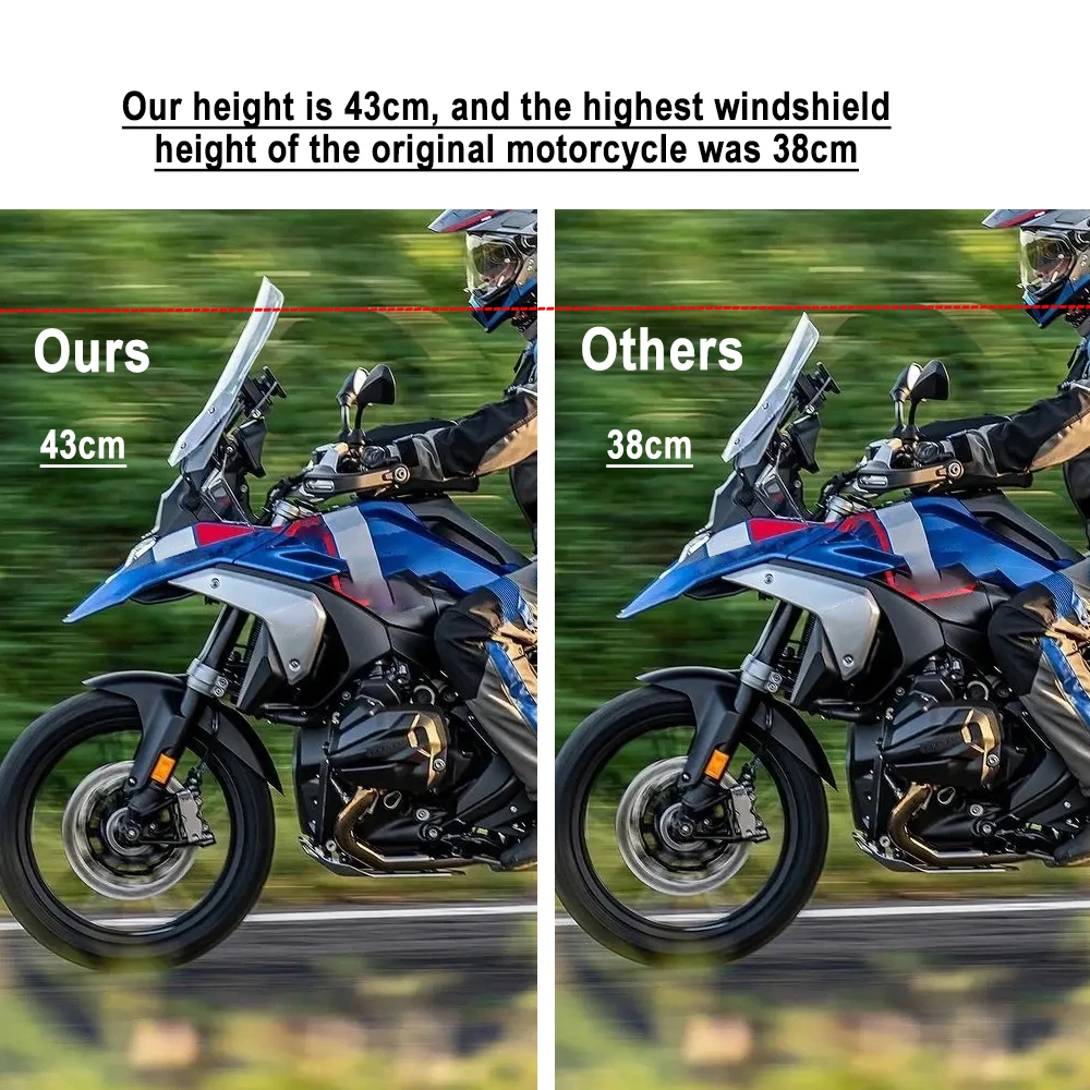 Motorcycle Accessories Windshield Windscreen Fairing Wind Deflector For BMW R1300GS  R1300 GS R 1300GS 1300 GS Increased height
