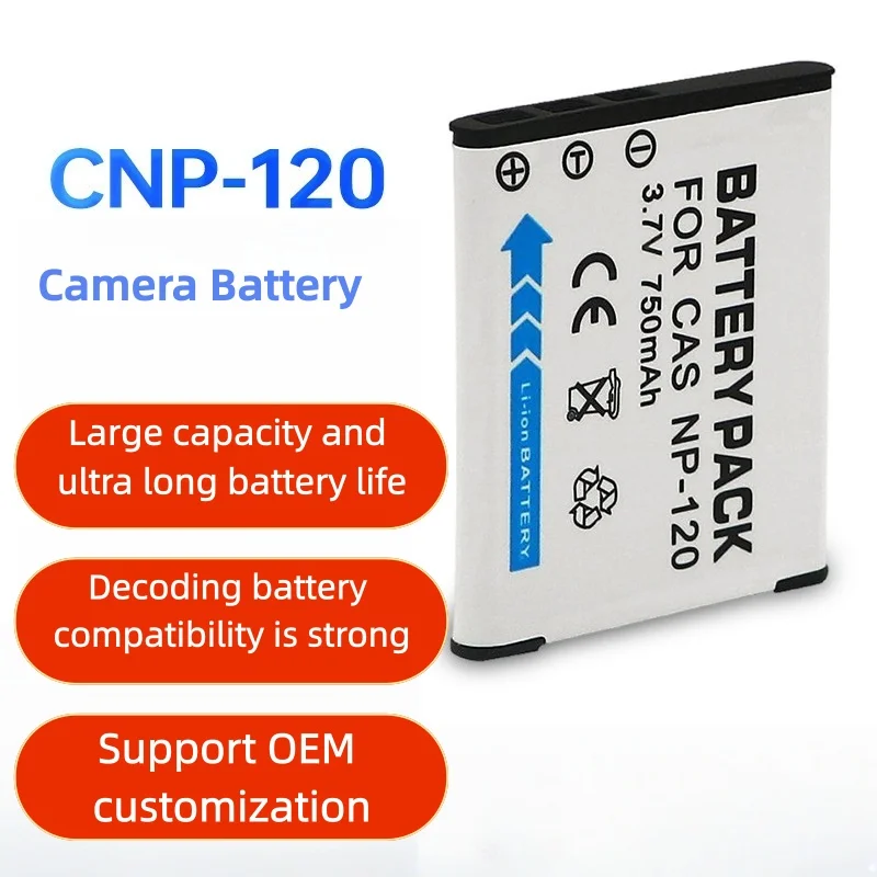 NP-120 3.7v 750mAh Camera Battery Suitable for Casio Z790 S300 TZ20 S200 Z680 Z690 Large Capacity Long Endurance Lithium Battery