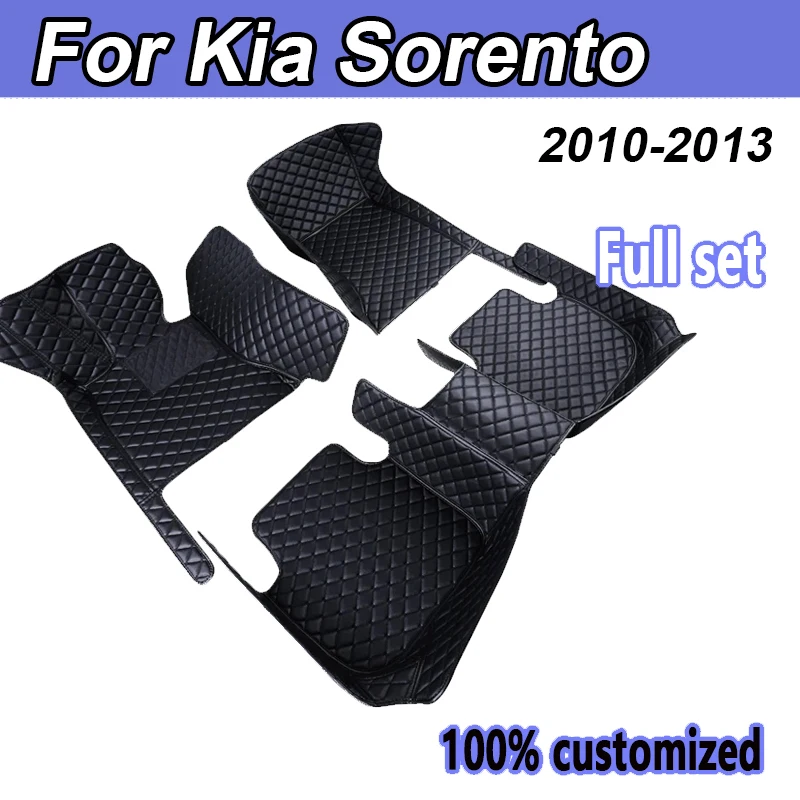 Car Floor Mats For Kia Sorento XM 2010~2013 7 Seat Waterproof Protection Alfombrillas Coche Car Trunk Floor Mat Car Accessories