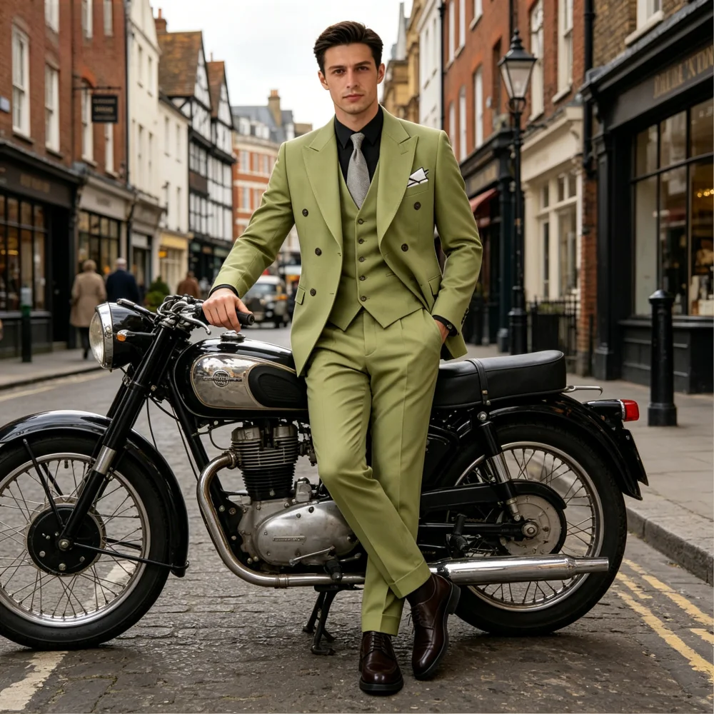 

Мужской светло-розовый свадебный костюм-тройка приталенного кроя с лацканами, для деловых встреч и торжеств, для крестных отцов и торжественных мероприятий