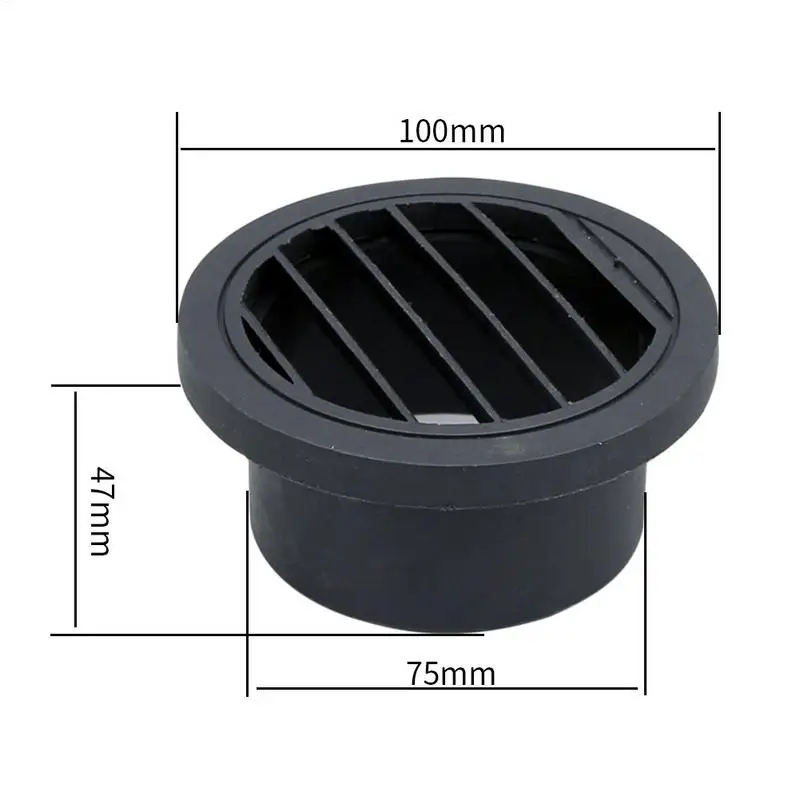 75mm Car Diesel Heater Duct Pipe Air Vent Outlet Vent Rotatable Black Exhaust Joiner Connector For Diesel Parking Heater parts