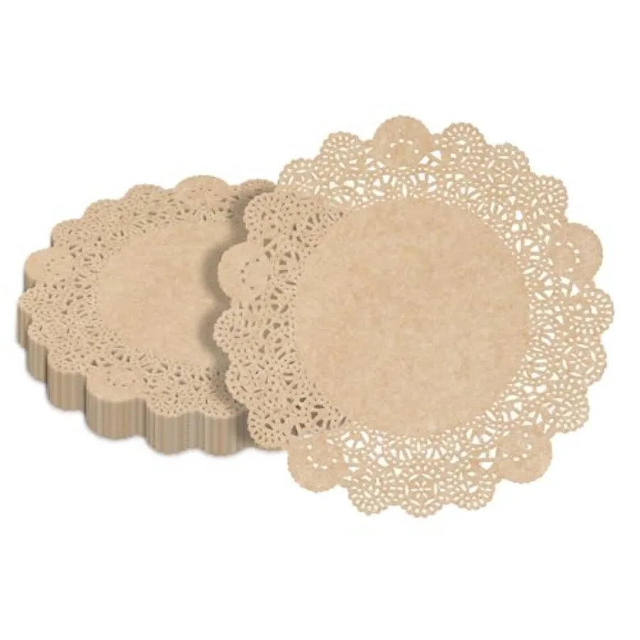 Pastry Tek x Paper Lace Doilies, Disposable Table Doilies - Elegant Lace Finish, Long Lastg, Paper Doily, for Pastries, Cupcake