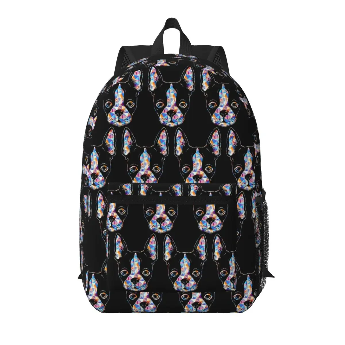 Boston Terrier Face Print Student Backpack School Bag Hiking Travel Daypack for Boys Girls Bookbag Shoulder Bags