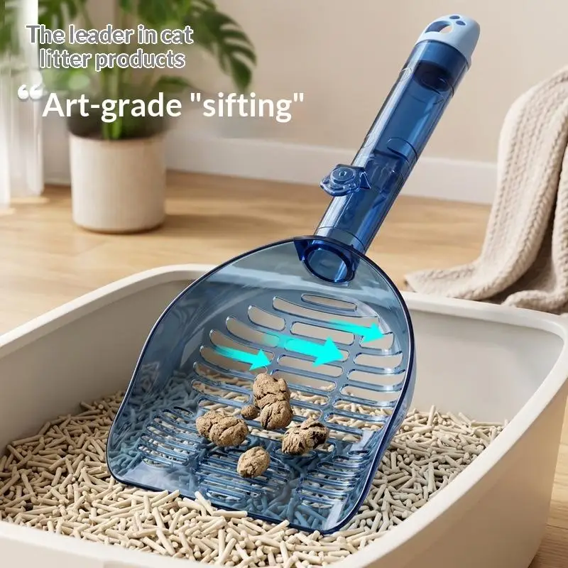 2 In 1 Cat Litter Scoop Plastic Shovel With Base: Self Cleaning Kitten Toilet Clean Tools Cat Supplies