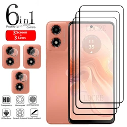 6-in-1 For Motorola Moto G04S Glass For Moto G04S G 04S Tempered Glass Film Full Gover 9H Screen Protector Moto G04S Lens Glass