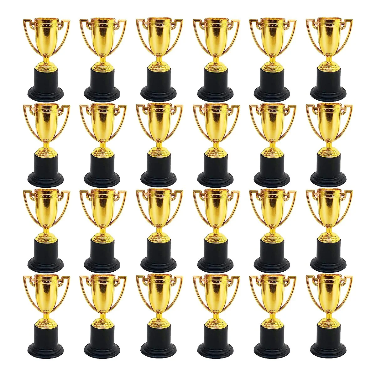 24 Pack Mini Trophy for Kids Awards,Plastic Gold Award Trophy Cups,For Party Favors,Rewards,Sports,Competitions