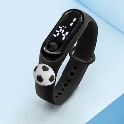 New Cartoon Football Style Bracelet Watch Kids Touch LED Children Sport Digital Watches