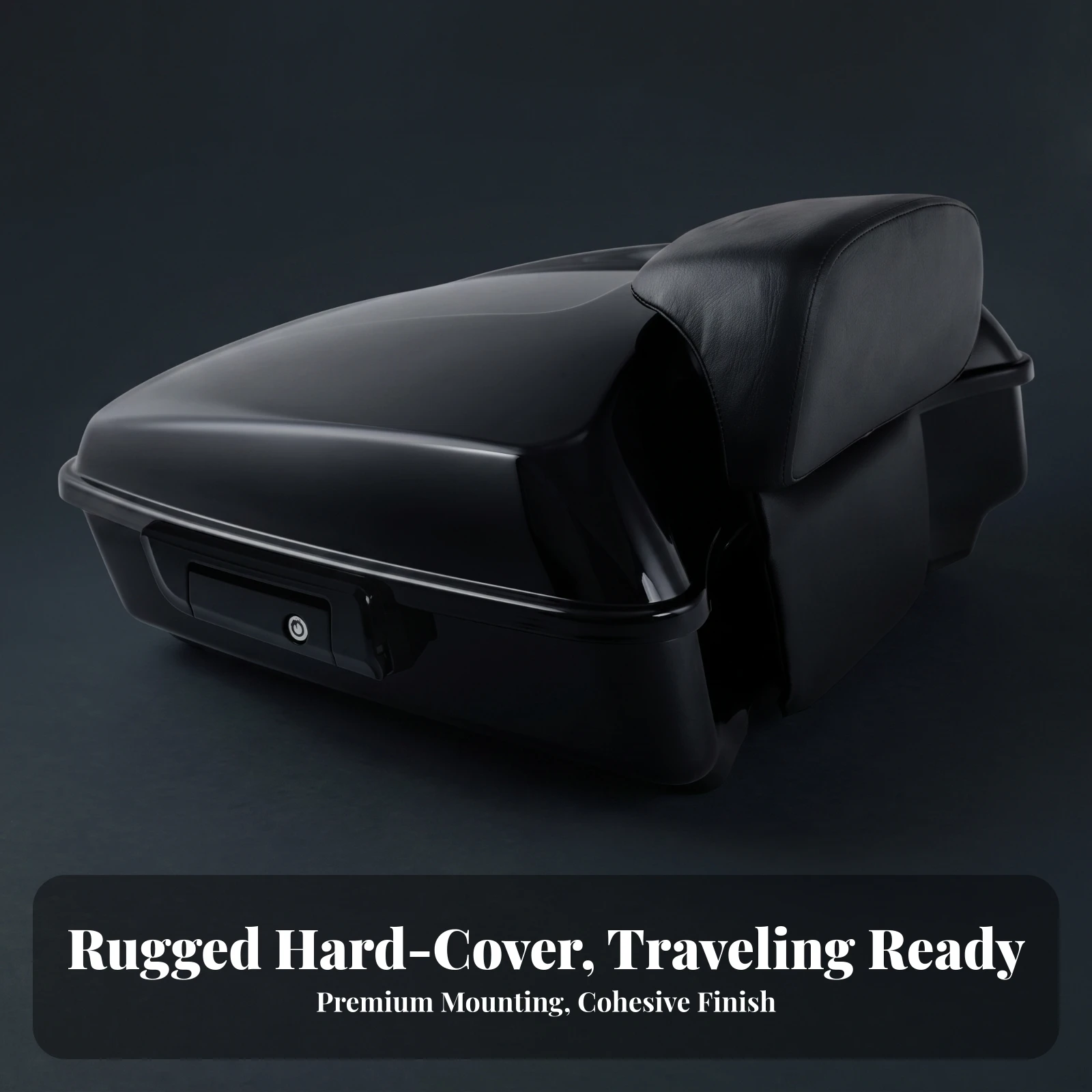 Touring Trunk with Passenger Cushion Lockable Motorcycle Top Box with Backrest Motorcycle Rear Trunk Padded Sturdy