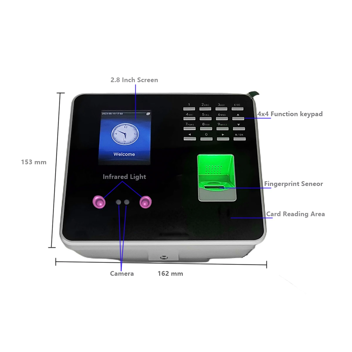 ZKTime 5.0 Tcp/ip Biometric Face Attendance System Fingerprint Time Clock Employee Attendace Management Electronic Device