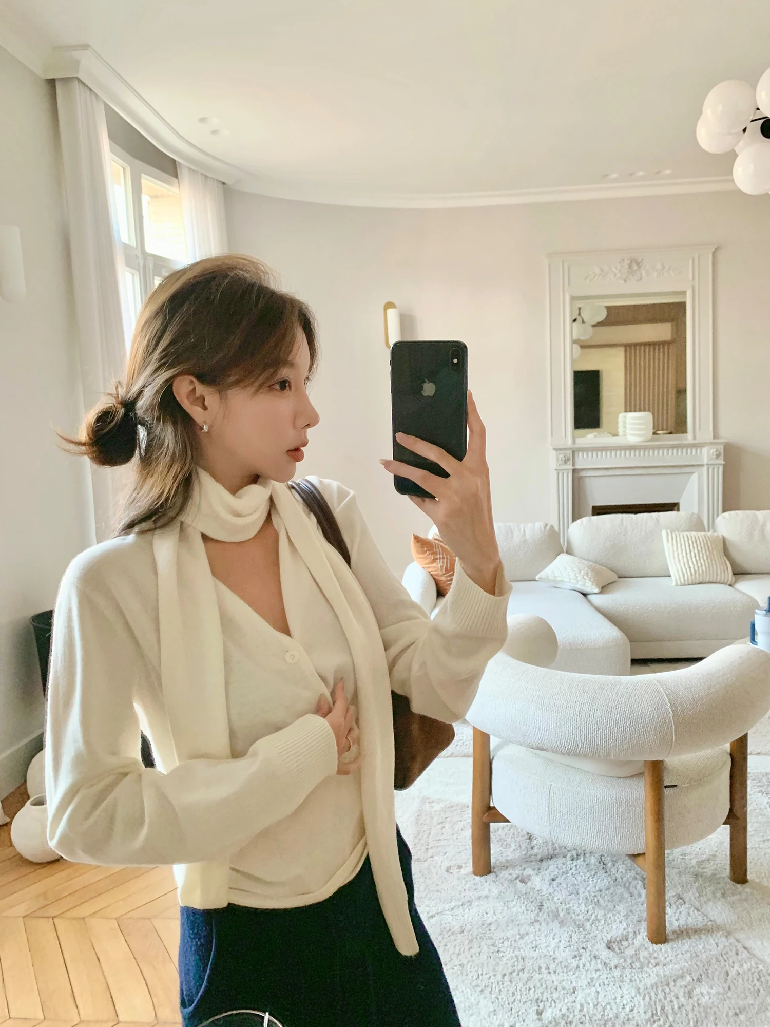 

Ele Шерстяной открытый кардиган, женская внутренняя одежда Sa Design, зимний новый Sle Garden of Angels Sweet Sle, облегающий вязаный купальник...