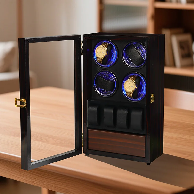 Automatic Watch Winder Wooden Retro Watches Winders Mute Antimagnetic Collection Watch Winder Storage Display Organizer Gift