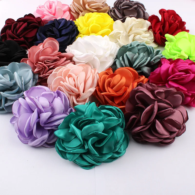 

5pcs Hair Barrettes for Children Girls Hair Accessories Women Hair Flower Clip Satin Silk Floral Hairpins Pinches for Princess