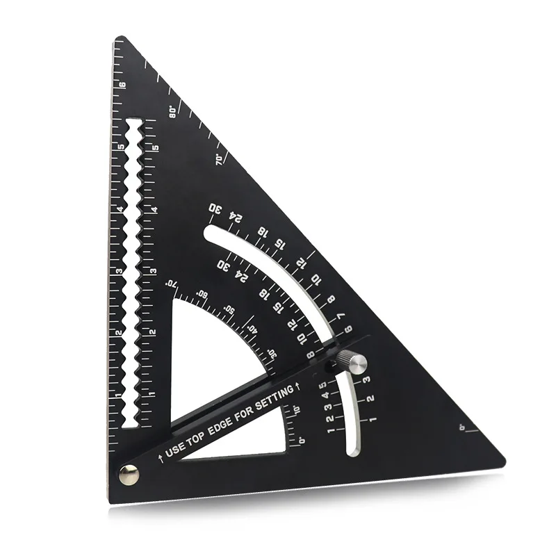 

45 degree and 90 degree triangular ruler, thickened and adjustable aluminum alloy woodworking angle ruler