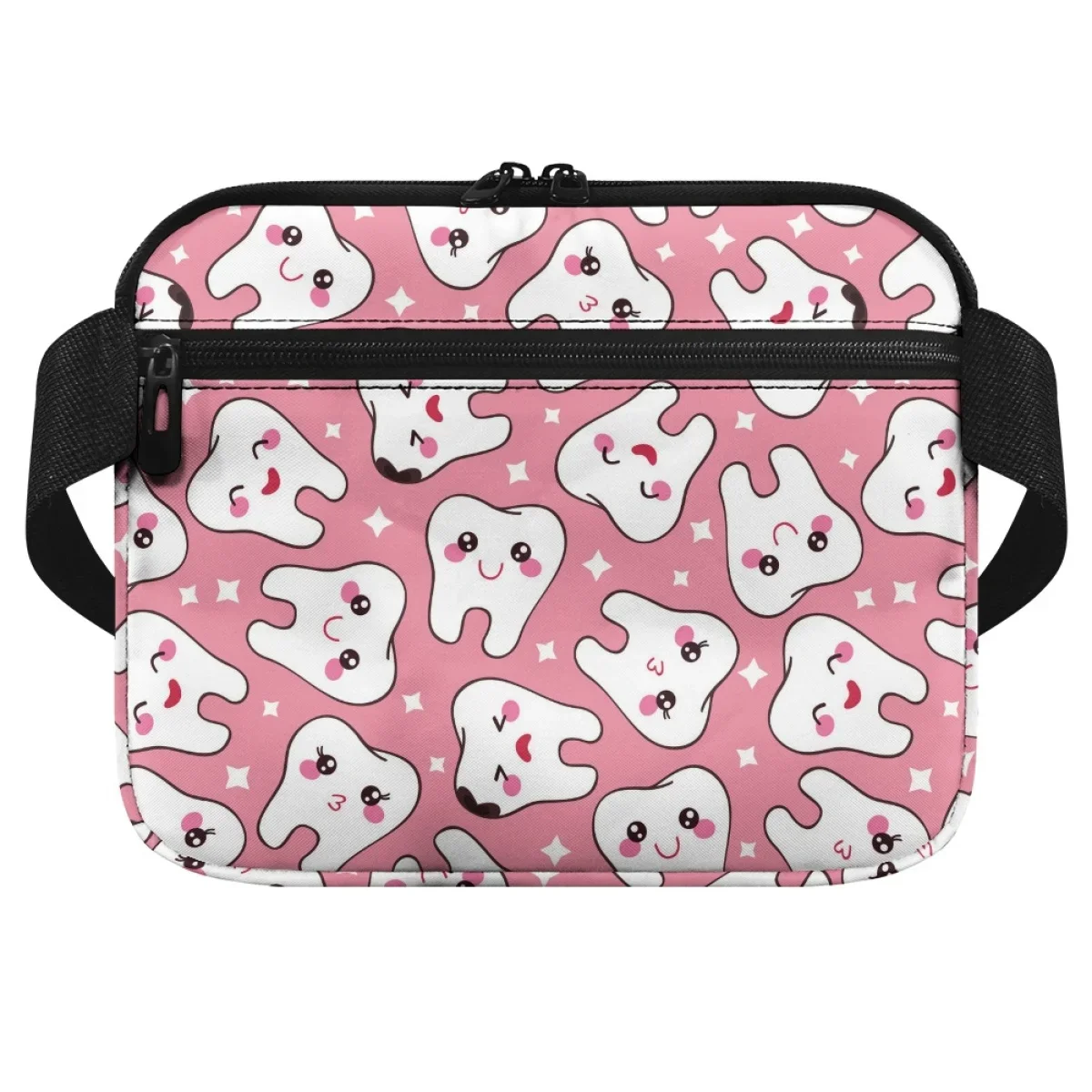 Riñonera con estampado de dientes de Anime para Mujer, bolsa práctica de almacenamiento para dentistas, cinturón con correa ajustable