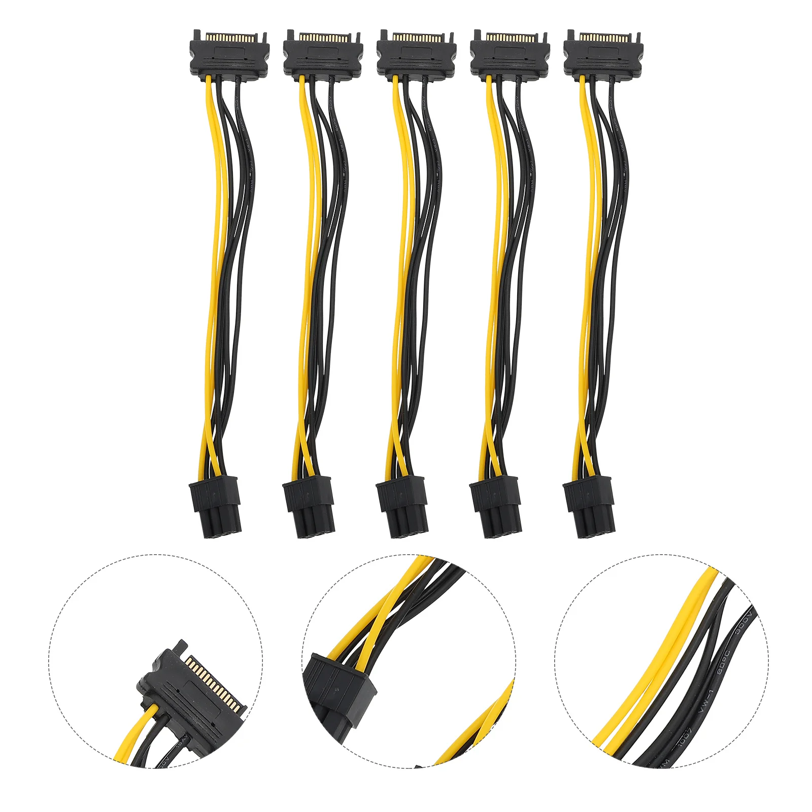 

5Pcs 6pin Pcie to 15pin Power Adapter Cable for Graphics Cards Plug and Play GPU Accessory 15pin to 6pin Pci-E Cable