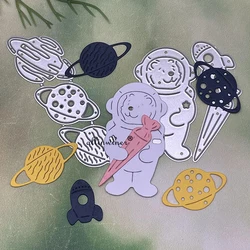 Bear astronaut spaceship Metal Cutting Dies Stencils For DIY Scrapbooking Decorative Embossing Handcraft Die Cutting Template